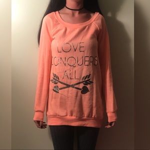 Peach long crew neck